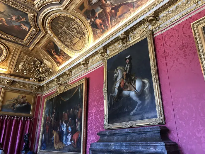 Painted ceilings and an equestrian king: a salon in the King's State Apartment.