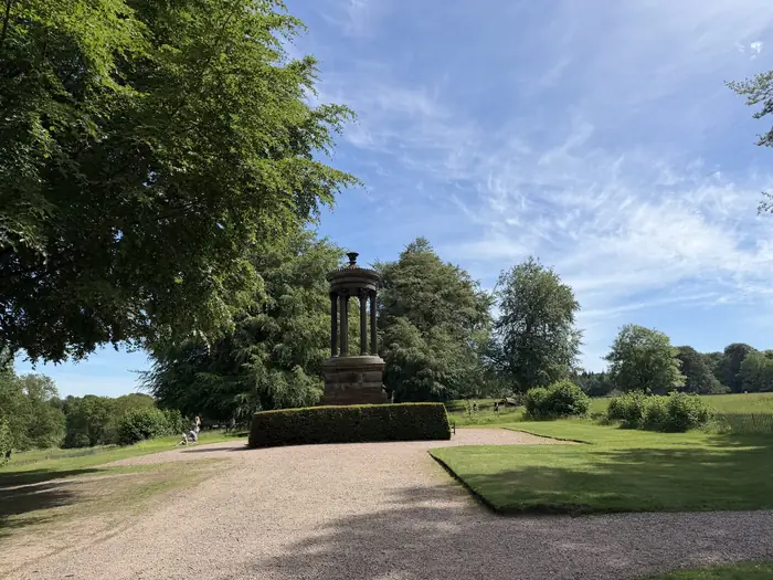A garden temple among the trees in the grounds at Tatton.